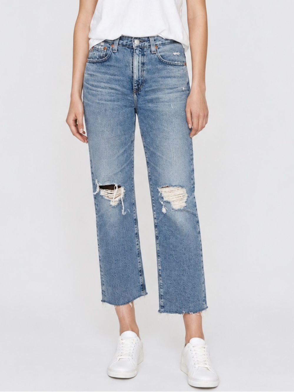 AG Adriano Goldschmied • Light-Medium Wash Kinsley Contour 360 Pop Crop Jeans